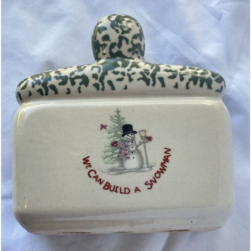 Stoneware We Can Build  Snowman Napkin Holder Christmas Replacement Dining